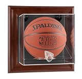 New Jersey Nets Framed Wall Mounted Logo Basketball Display Case