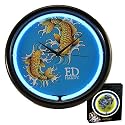 Official Licensed Don Ed Hardy Gold Koi Fish Neon Clock