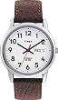 Timex Men's Easy Reader T20041 Brown Leather Quartz Watch with White Dial