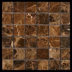 Emperdaor 2x2 POLISHED Mosaic Tiles on 12x12 Sheet for Backsplash, Shower Walls, Bathroom Floors