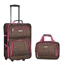 Rockland Luggage 2 Piece Printed Set Pink Leopard Medium