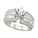 Jewelry : 14K White Gold 1 2/3 ct. Round and Princess Cut Diamond Semi Mount Engagement Ring