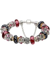 Red and black murano glass beads European complete charms beaded 2013 new arrivals silver plated bracelets compatible with Pandora Jewelry