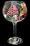 Caribbean Excitement Design - Hand Painted - Grande Goblet - 17.5 oz..