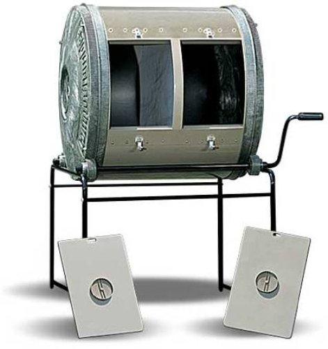 ComposTumbler 03001 Two-Chamber 11 Cubic Foot Galvanized Metal Compost Bin