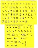 Large Print Letters English Computer Keyboard Stick On Labels, Stickers, Overlays - Black Letter on Yellow Background with Vivid Contrast for Visually Impaired