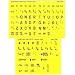 Large Computer Keyboard Stick Ons / Black on Yellow