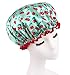 Huachnet Waterproof Double Layers Women's Shower Caps - Green Cherry