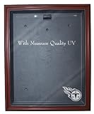 NFL Tennessee Titans Cabinet Style Jersey Display - Mahogany with Museum Quality UV Upgrade