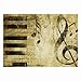 Glasses Cleaning Cloth Large Sized 2-Sided of Grunge Music with Piano Keys Treble Clef and Notes