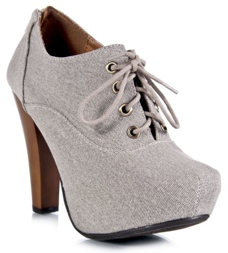 Qupid Puffin-28 Lace Up Oxford Ankle Bootie