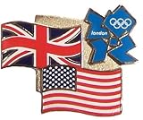 Summer Olympics London 2012 England Olympic Games UK and US Flag Pin