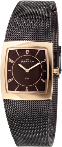 Skagen Ladies Watch 563XSRM with Brown Stainless Steel Bracelet and Brown Dial Image of Skagen Ladies Watch 563XSRM with Brown Stainless Steel Bracelet and Brown Dial