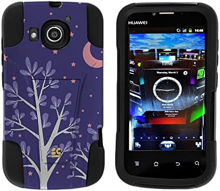 Spots8® Image Design Cases for Huawei Vision 2, Dual Layer Silcone Bumper+ Hard Shell Case with built-in Kickstand [Night Sky]