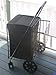 PrimeTrendz Jumbo Shopping/Laundry Folding Cart | Double Basket | Front Moving Swivel Wheels | Thicker Soft Handle | Color: Black