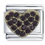 Red Rhinestone Heart Italian Charms