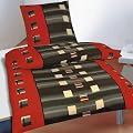 2 Teilige Microfaser Bettw�sche Schwarz Rot Kasten Bettbezug 135x200 cm, Kissenbezug 80x80cm