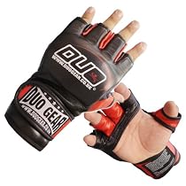 L BLACK MMA MUAY THAI GRAPPLING TRAINING FIGHT GLOVES