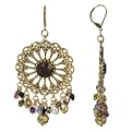 Beaded Dangle Cast Drop Earring - Goldtone