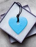 Smart Mom Turquoise Heart Pendant Teething Necklace