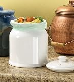 Leakproof, Odor-Free .9-Gallon White Ceramic Compost Crock