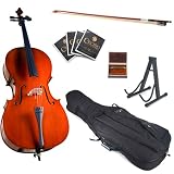 Cecilio CCO-100 4/4 (Full Size) Student Cello Outfit w/ Soft Case + Bow+ Rosin + Strings + Stand
