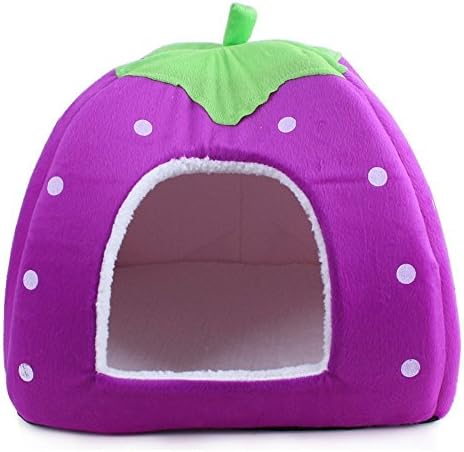 Leegoal Soft Sponge Strawberry Small Cotton Soft Dog Cat Pet Bed House (M)