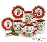 Set of 4 Joy to the World Teacups and Saucers Christmas