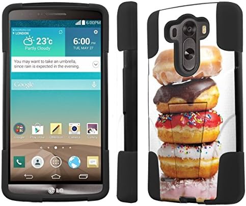 [NakedShield] LG G3 [Donuts] Armor Tough Shock Proof KickStand Black Phone Case