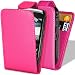 Supergets Quality Hot Pink Top Flip Leather Case For Blackberry Curve 8520/ 3G 9300 LCD Screen Protector And Polishing Cloth