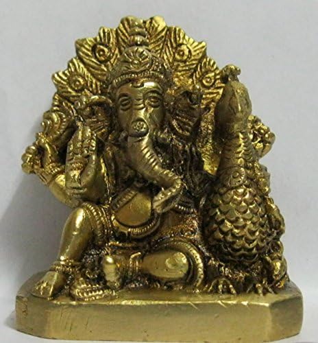 BRASS STATUE OF LORD GANESHA (Peacock) - 19