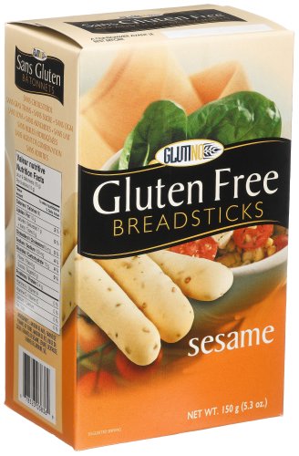 Glutino Gluten-Free Breadsticks, Sesame, 5.3-Ounce Box (Pack of 6)