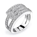 Glamorous and Breathtaking: Sterling Silver Designer Inspired Size 7 Right Hand Ring with CZ Diamonds