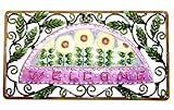 IMAGE OF Painted Metal Sunflower Garden Welcome Wall Plaque #46979