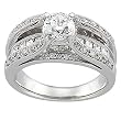 14K White Gold Diamond Engagement Ring Semimount - 0.75 Ct. - CENTER STONE NOT INCLUDED