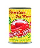Carmelina e San Marzano Italian Whole  Peeled Tomatoes in Puree, 14.28-Ounce Cans (Pack of 24)