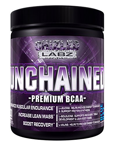 Best BCAA Supplement, UNCHAINED - Premium Branch Chained Amino Acids for Serious Athletes & Trainers. Delicious Pre Post & Intra Workout Drink Assist in Fat Loss Lean Mass & Recovery.(Blue Razz)