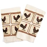 Country Rooster Terry Kitchen Towel - Set of 2