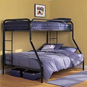 Dorel Home Products Twin-Over-Full Bunk Bed, Black