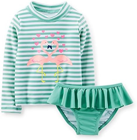 Carter's 2 Piece Kissing Flamingos Rashguard Set (4T)