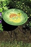 Green Fish Birdbath