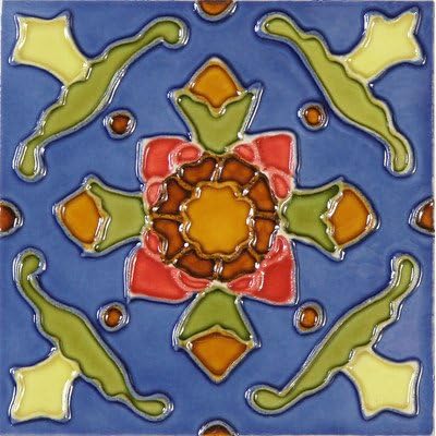Mission 6" x 6" Hand-Painted Ceramic Decorative Tile in Cactus