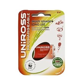 Uniross - UO150316 - Batterie rechargeable Nimh pour Appareil photo - 9V - 200mAh