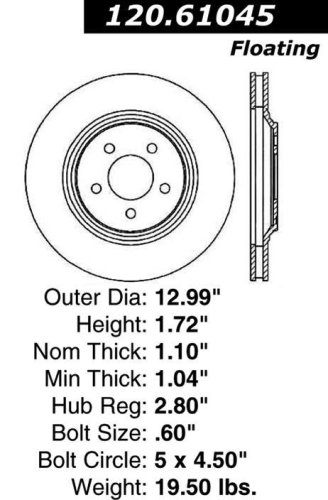 Centric Parts 120.61045 Premium Brake Rotor  