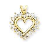 14k Yellow Gold IJ/I2 Diamond Heart Pendant