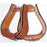 Light Oil Leather Covered Stirrups