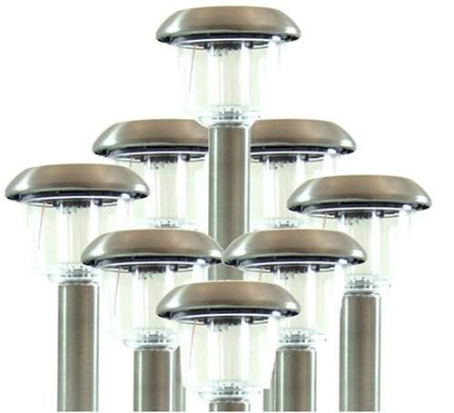 Childrens Toyshop  Outdoor Living : Quality Stainless steel solar powered garden lights 8 pack