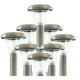 Stainless steel solar powered garden lights 8 pack �17.84