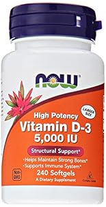 NOW Foods Vitamin D3 5000 Iu, 240 Softgels,