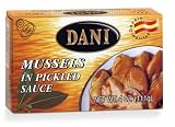 DANI Mussels in Pickled Sauce 13/18, 4-Ounce Easy Open Cans (Pack of 6)